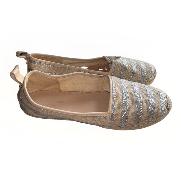 Kate Spade Lilliad Glitter‎ Espadrille Flats Size 7 Metallic Silver - Picture 5 of 8